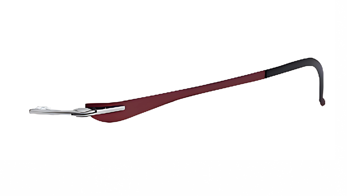 Titanium Elite 5003 Red Wine Rimless Eyeglasses