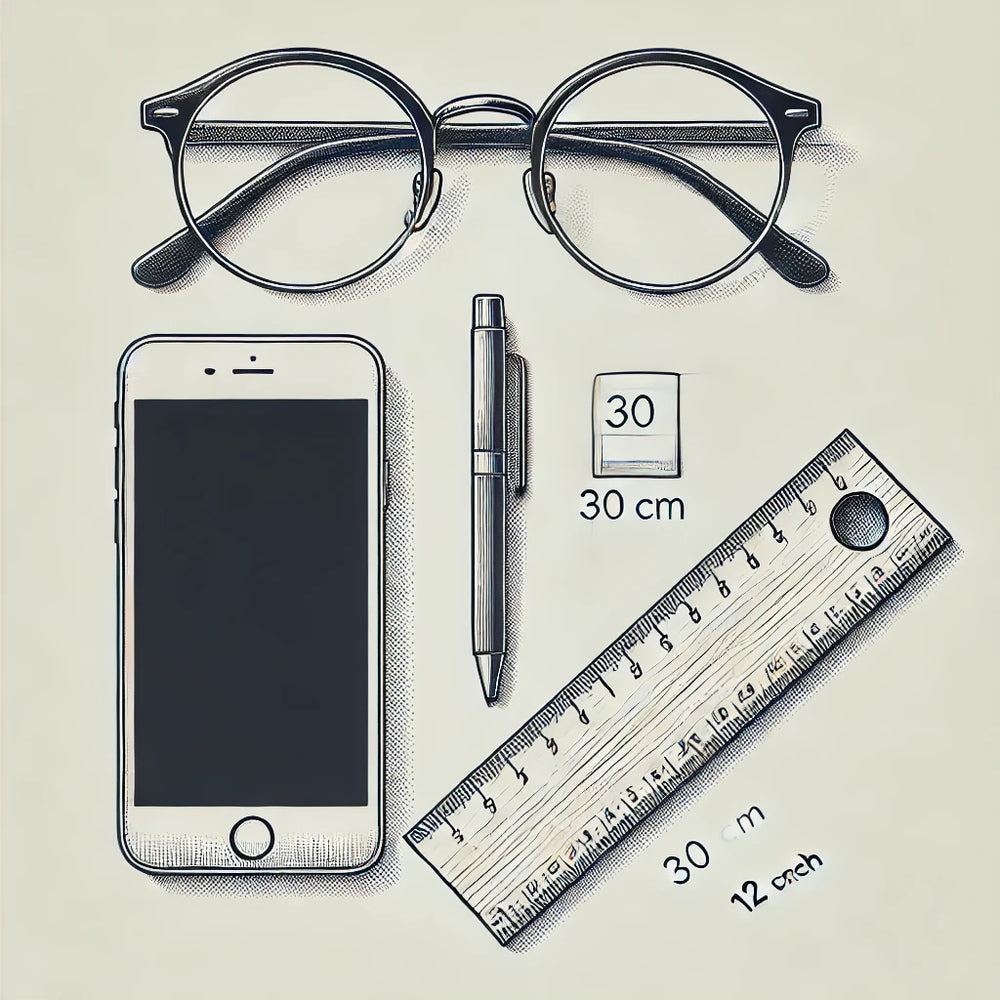 Ruler and camera for a PD measurement photo