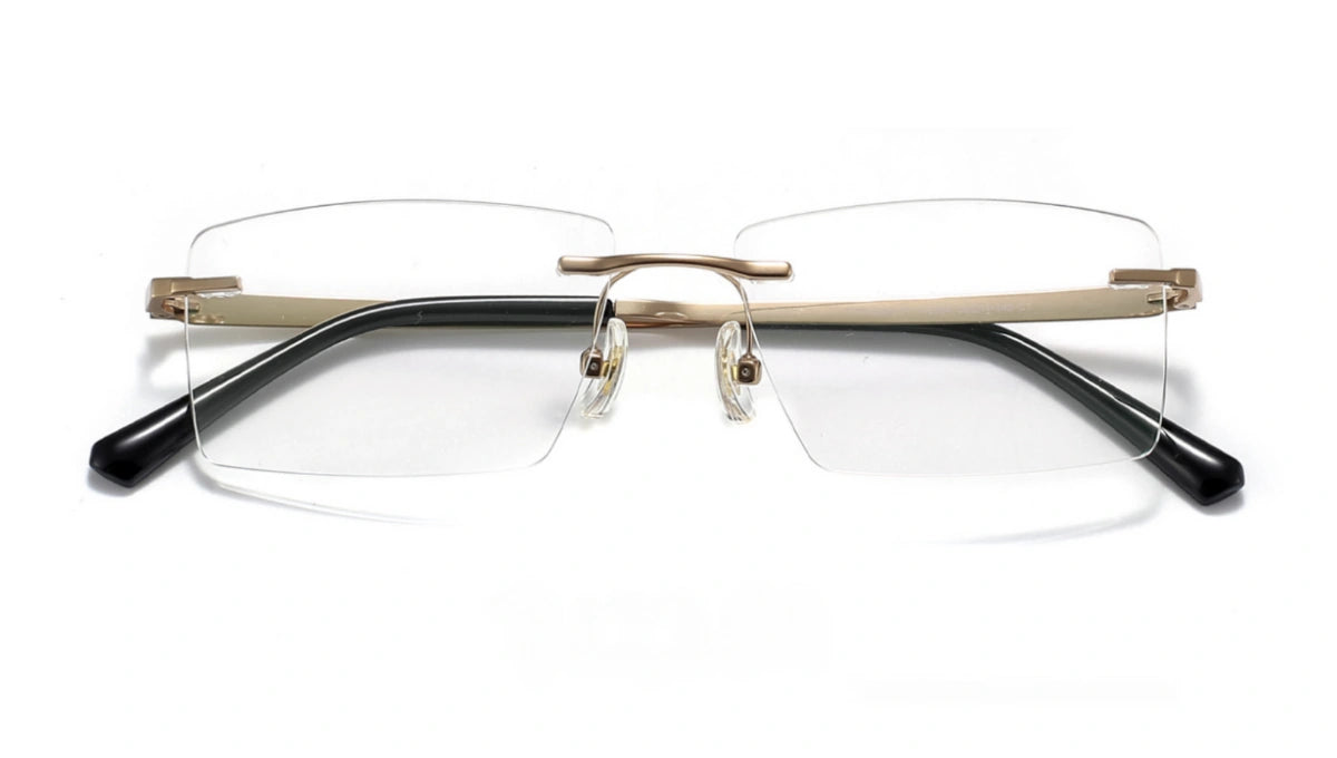 Original front view of the Gold TitanLite YJ2354 rimless frame