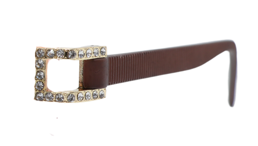 Noble Luxe Gold on Dark Brown Rimless Eyeglasses