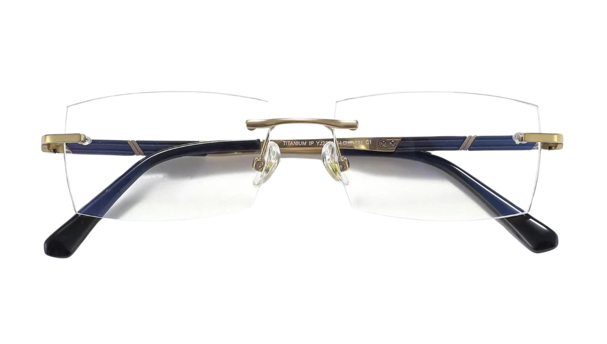 Original front view of the Gold TitanLite YJ2201 rimless frame