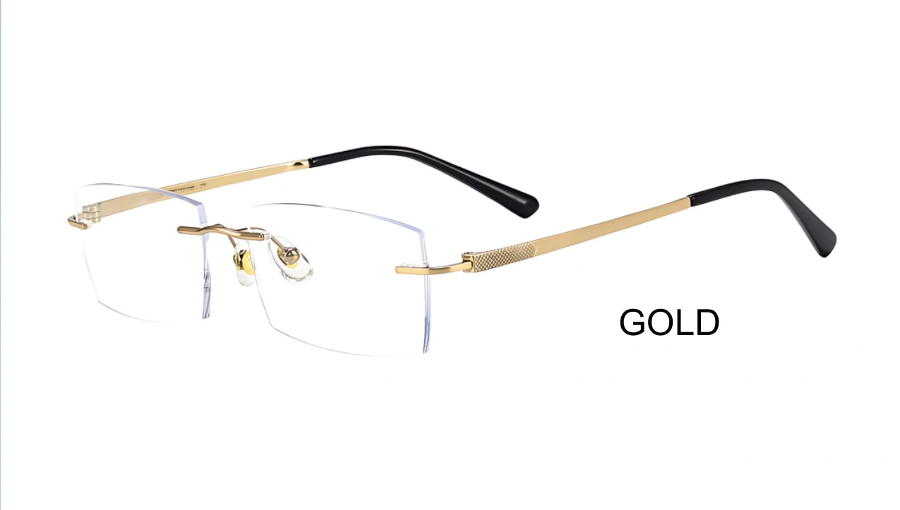 Original front view of the Gold TitanLite YJ2326 rimless frame