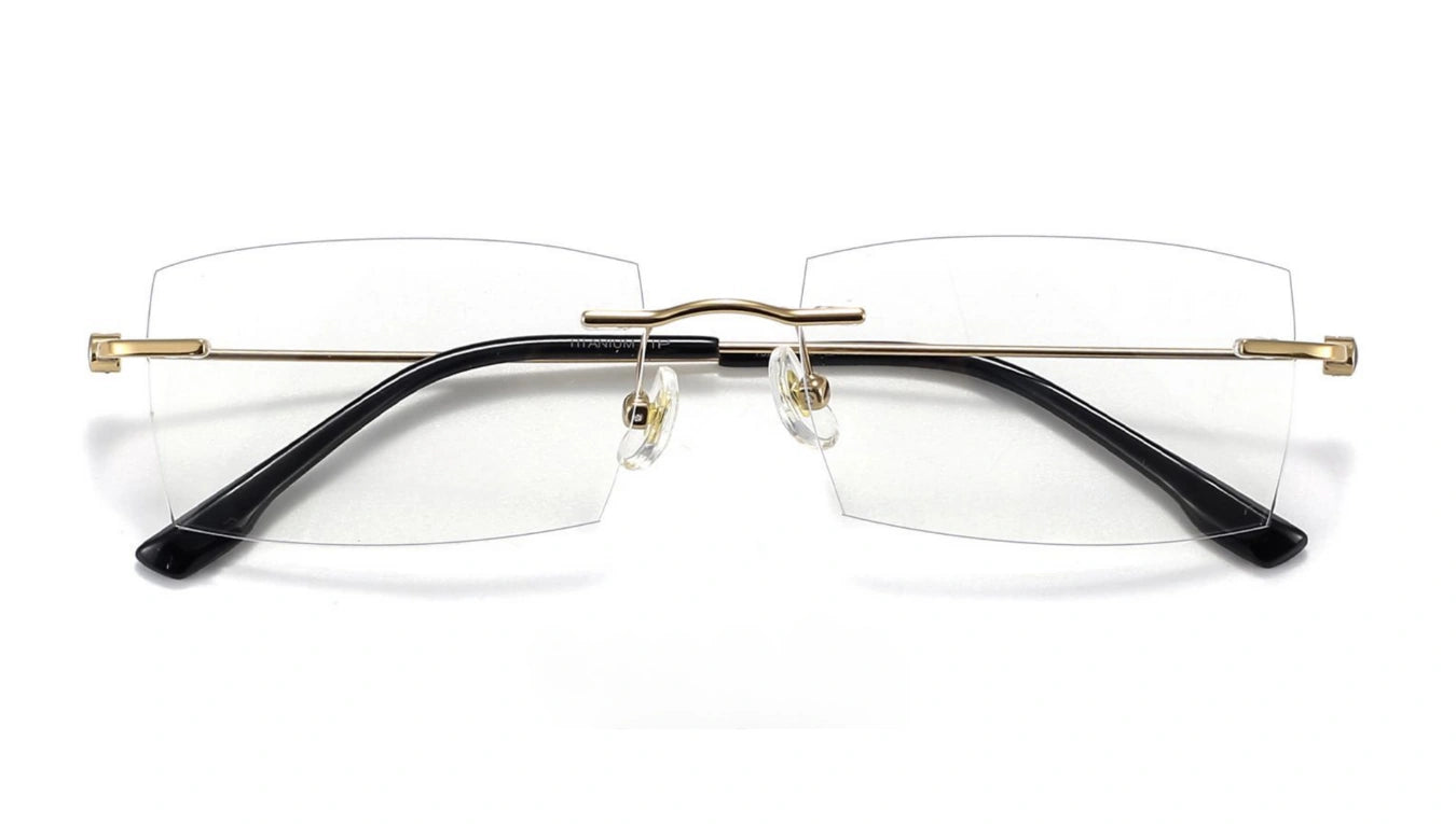 Original front view of the Gold TitanLite YJ2342 rimless frame