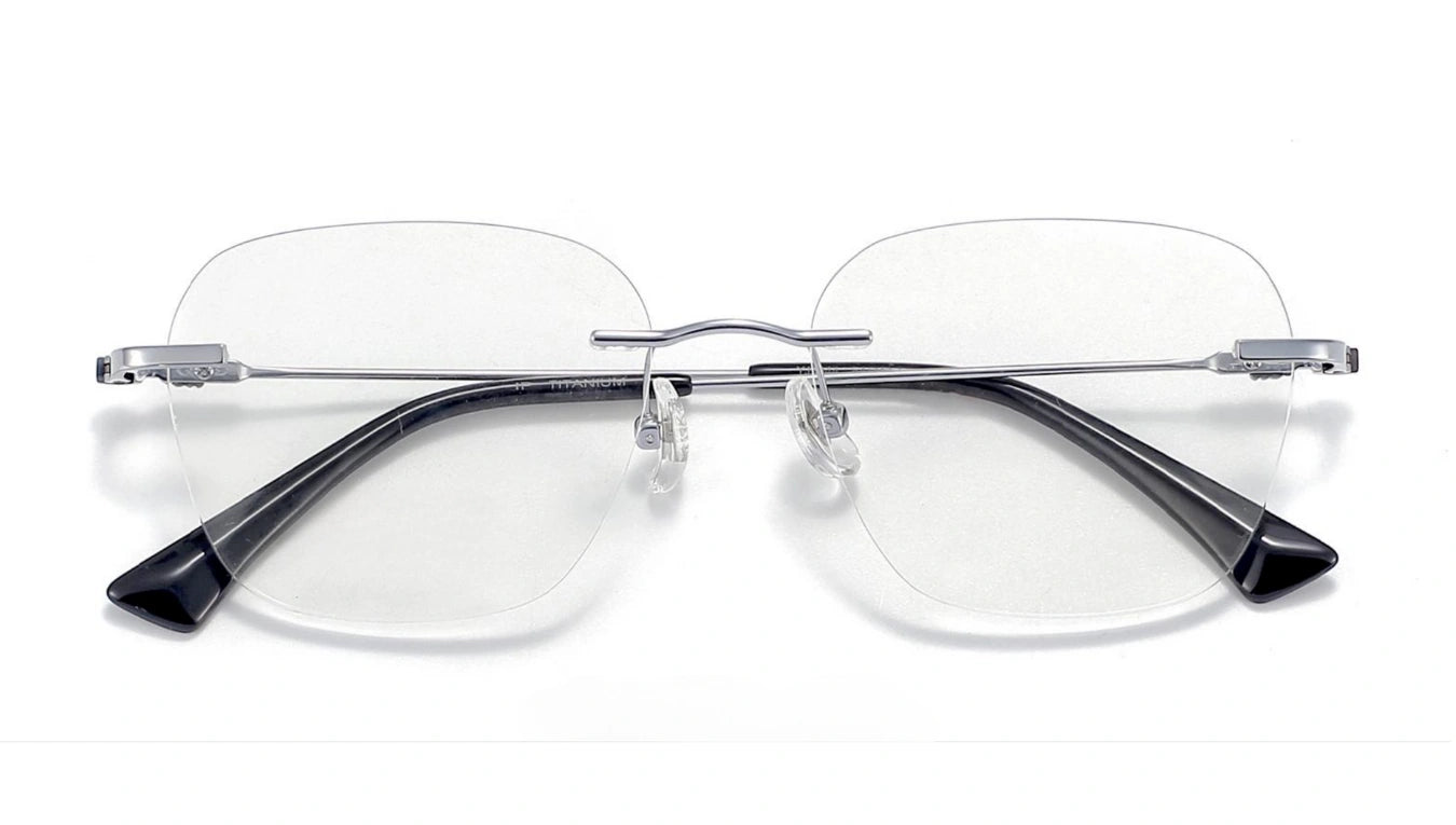 Original front view of the Silver TitanLite YJ2344 rimless frame